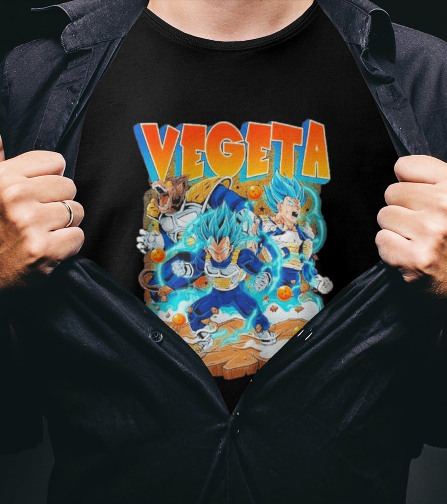 Vegeta Super Saiyan Blue Power Dragon Ball Glorious Combat Scene T-Shirt