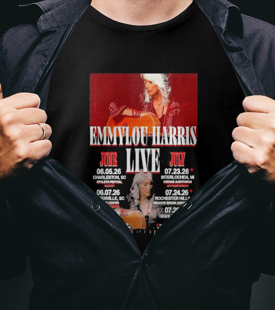 Emmylou Harris Live World Tour June July 2026 Dates And Locations T-Shirt