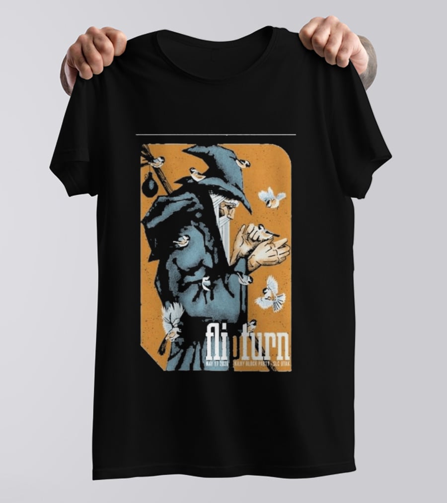 Flipturn Kilby Block Party May 17 2026 Salt Lake City Utah Wizard With Birds T-Shirt