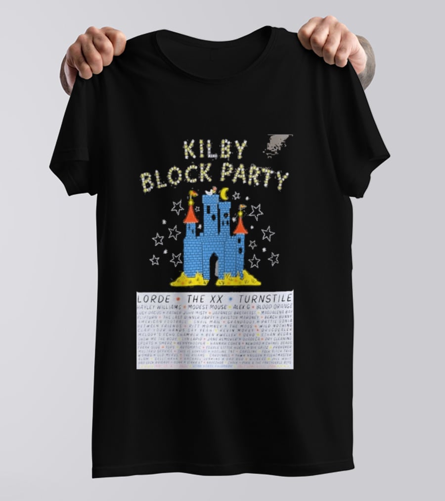 Kilby Block Party Salt Lake City May 17 2026 The XX Turnstile Alex G Blood Orange Stars Castle T-Shirt
