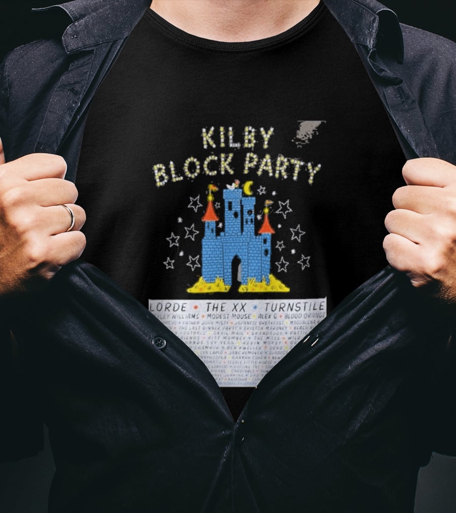 Kilby Block Party Salt Lake City May 17 2026 The XX Turnstile Alex G Blood Orange Stars Castle T-Shirt