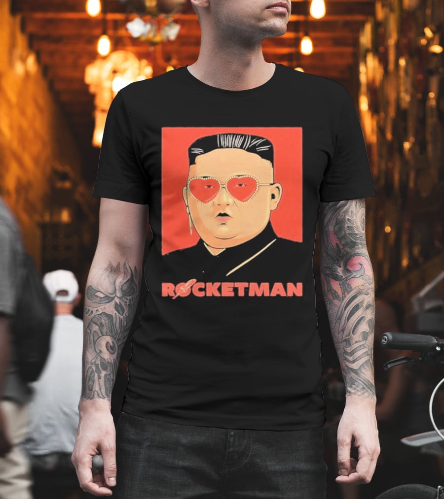 Kim Jong Un Heart Sunglasses Rocketman Meme T-Shirt