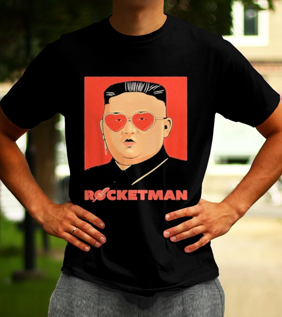 Kim Jong Un Heart Sunglasses Rocketman Meme T-Shirt