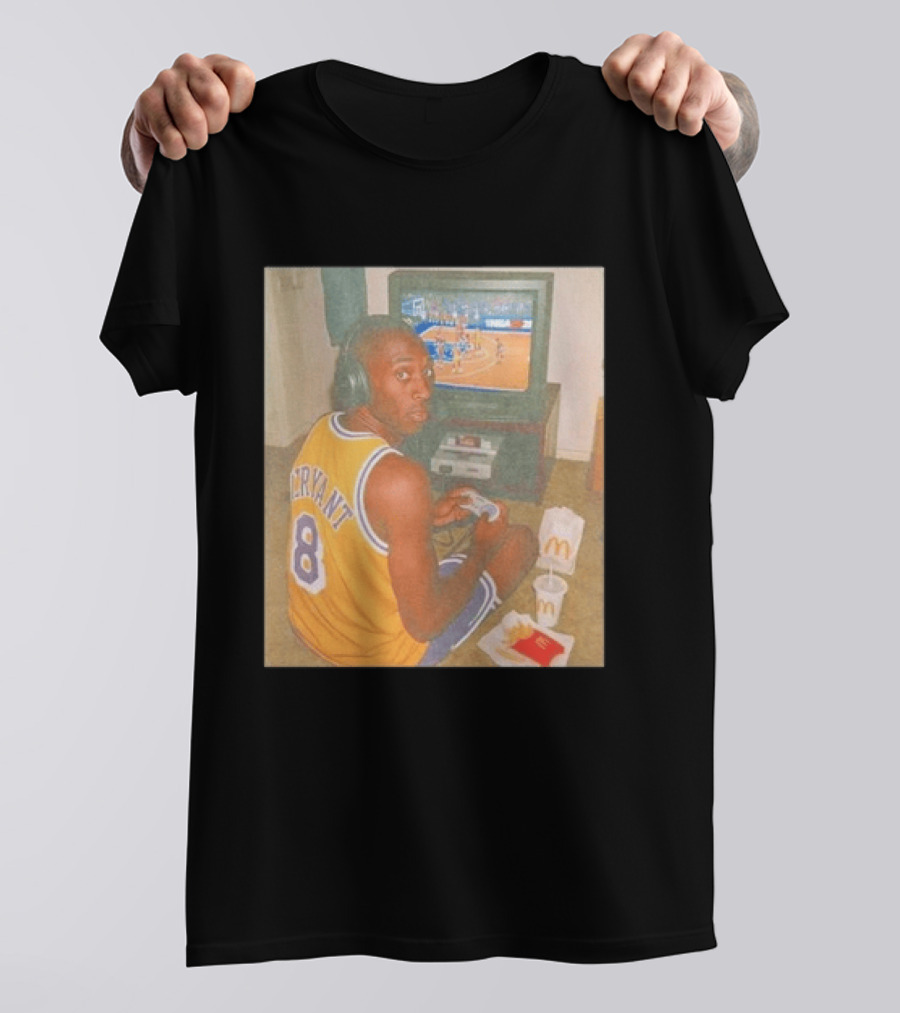 Kobe Bryant Number 8 Playing Retro NBA Video Game McDonald's Meal T-Shirt
