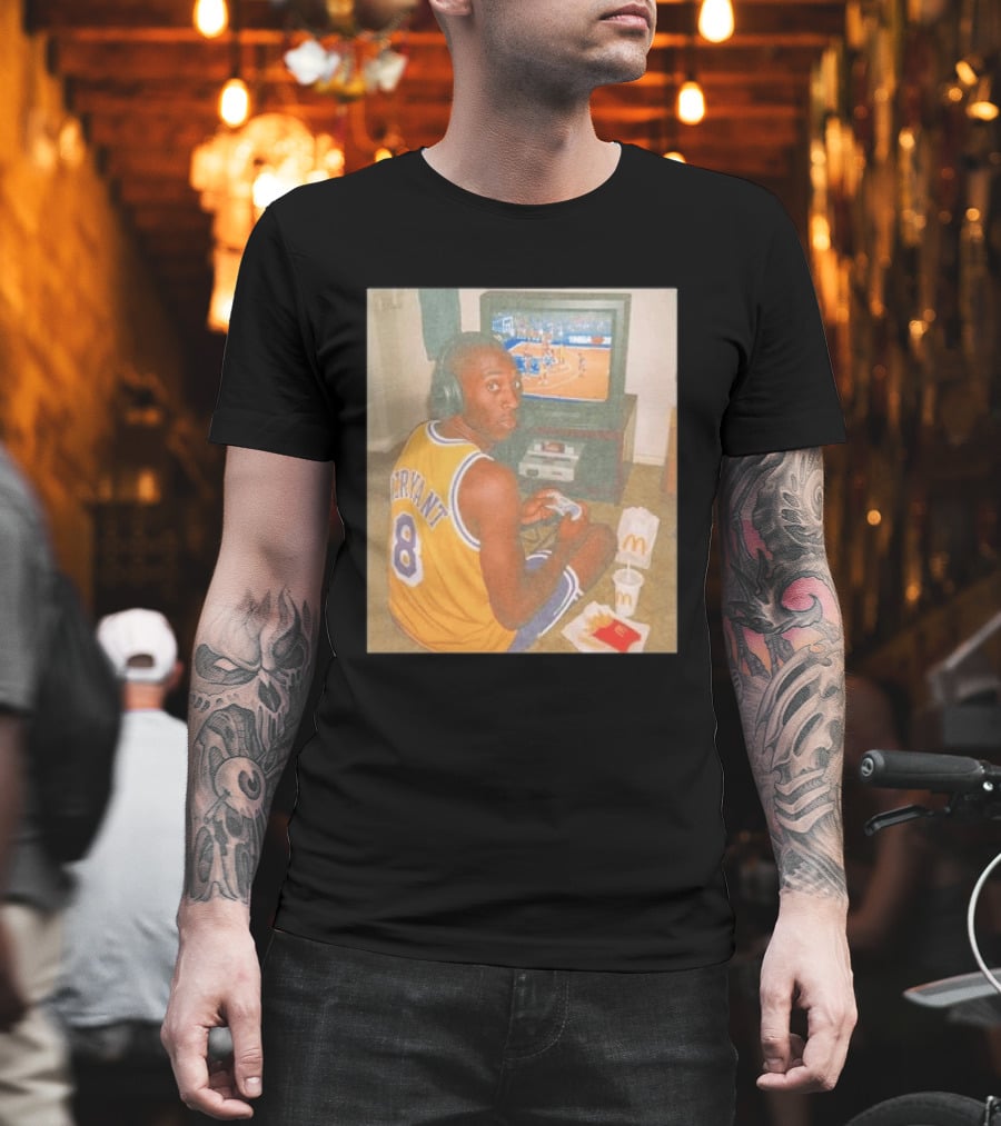 Kobe Bryant Number 8 Playing Retro NBA Video Game McDonald's Meal T-Shirt