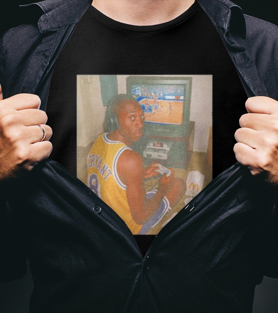 Kobe Bryant Number 8 Playing Retro NBA Video Game McDonald's Meal T-Shirt