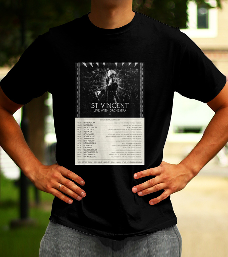 St Vincent Live With Orchestra 2026 Tour Conducted By Jules Buckley Dates And Locations T-Shirt