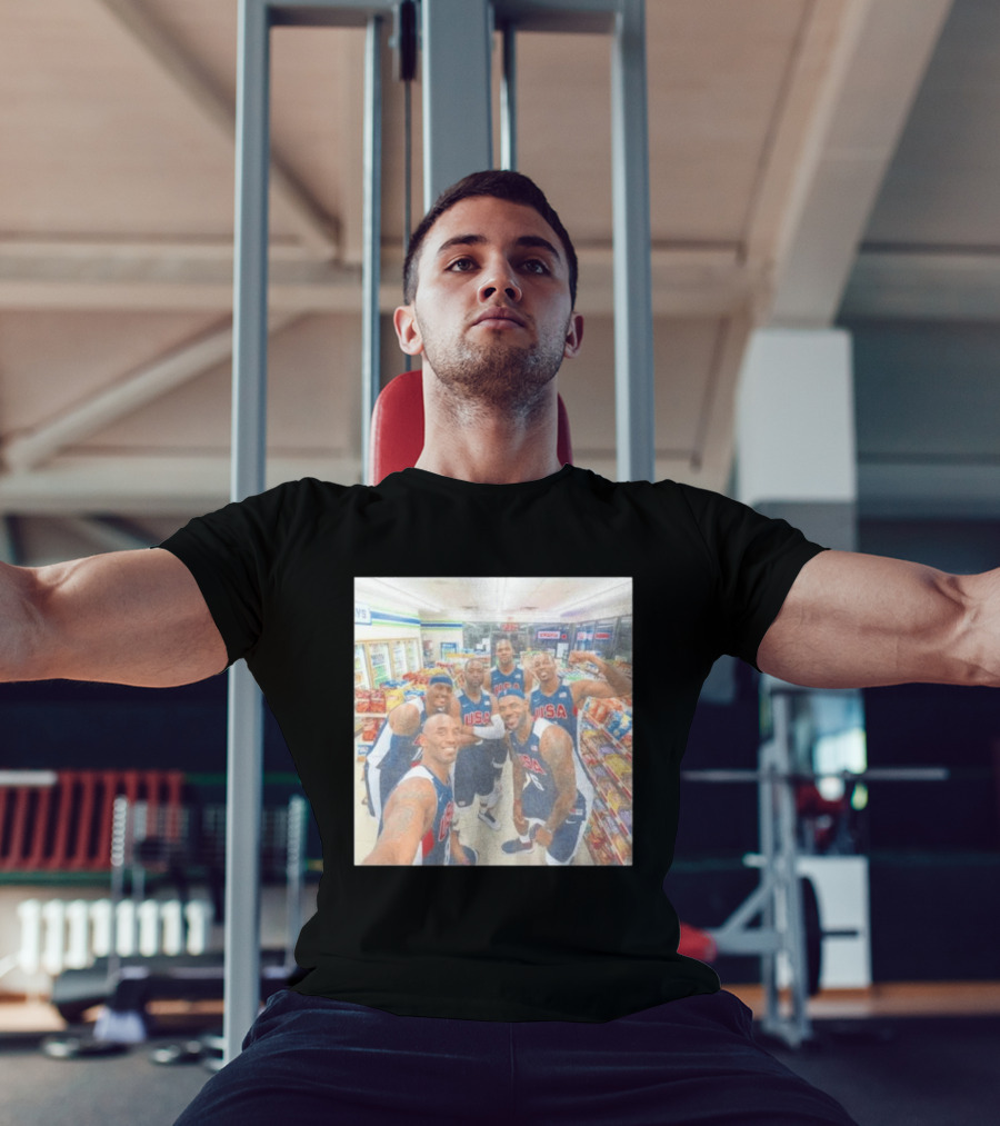 Team USA Basketball Players Selfie Grocery Store Team Spirit T-Shirt