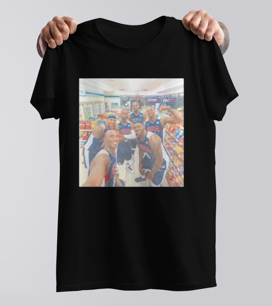 Team USA Basketball Players Selfie Grocery Store Team Spirit T-Shirt