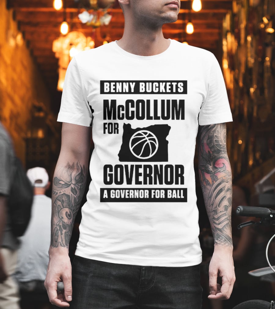 Benny Buckets McCollum For Governor A Governor For Ball Basketball Map T-Shirt