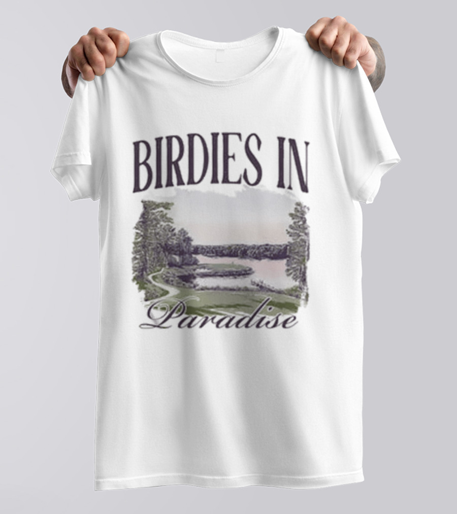 Birdies In Paradise Lake Pocket T-Shirt