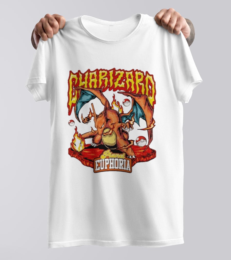 Charizard Flame Dragon Planet Euphoria Iconic Pokémon Battle T-Shirt