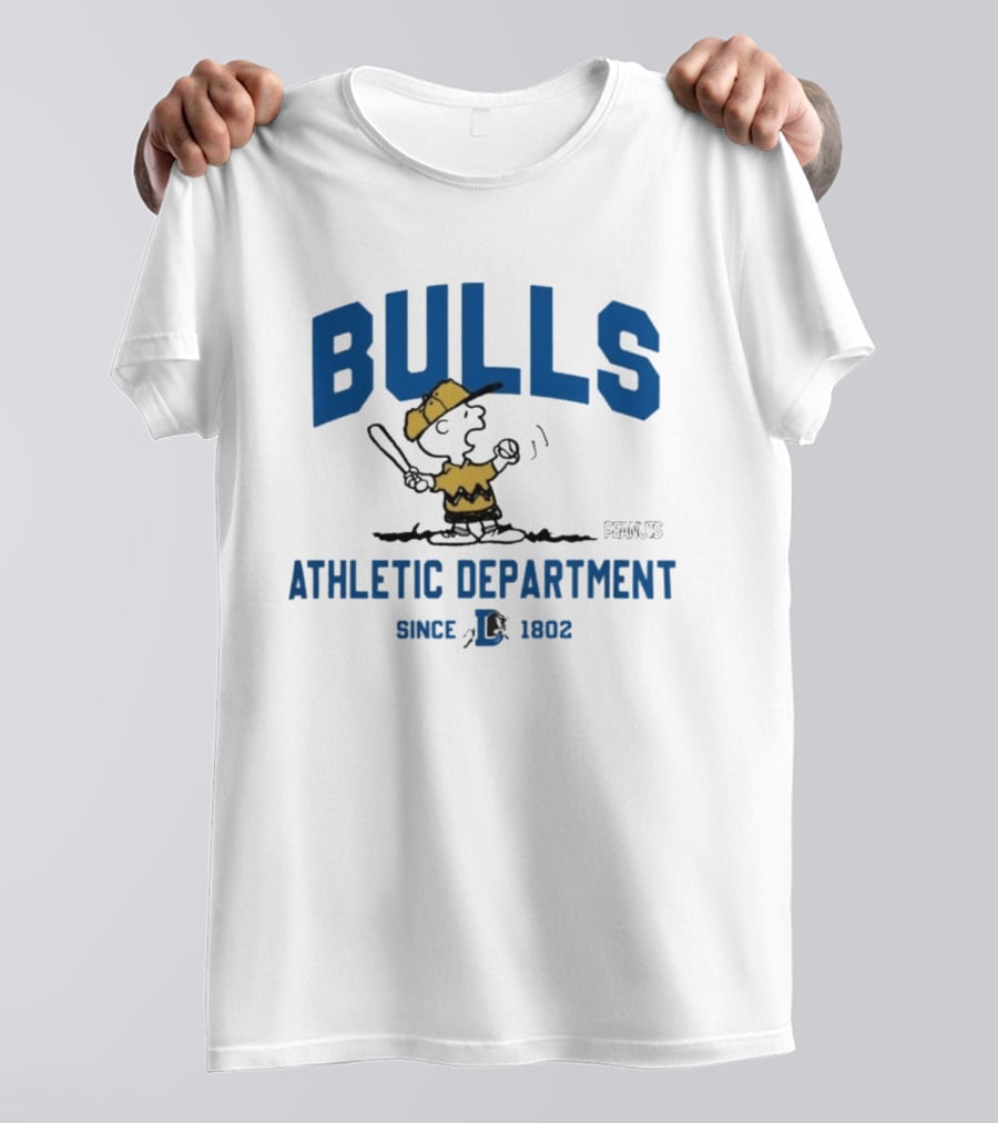 Bulls Athletic Department Peanuts Charlie Batting Since 1802 T-Shirt