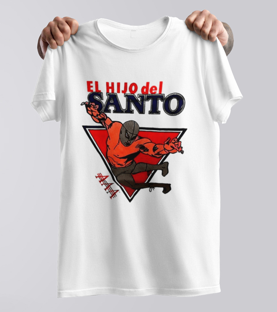 El Hijo Del Santo AAA Lucha Libre Wrestler In Red Triangle T-Shirt