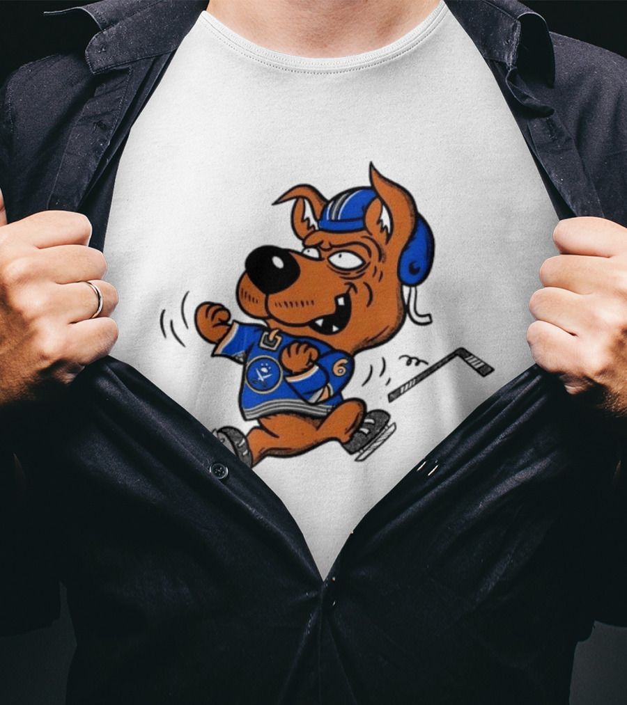 Scrappy Doo Buffalo Sabres Hockey Cartoon T-Shirt