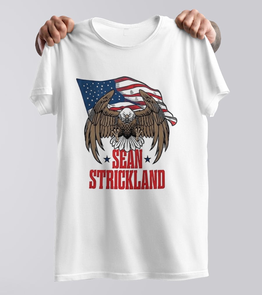 Sean Strickland Eagle With American Flag T-Shirt