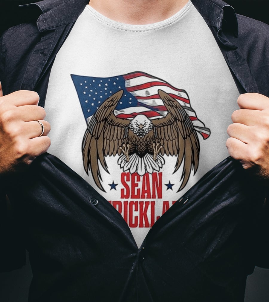 Sean Strickland Eagle With American Flag T-Shirt