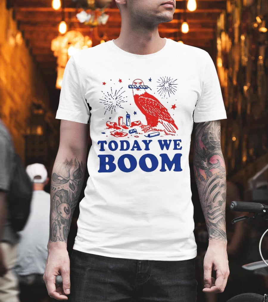 Today We Boom Bald Eagle Fireworks Celebration T-Shirt