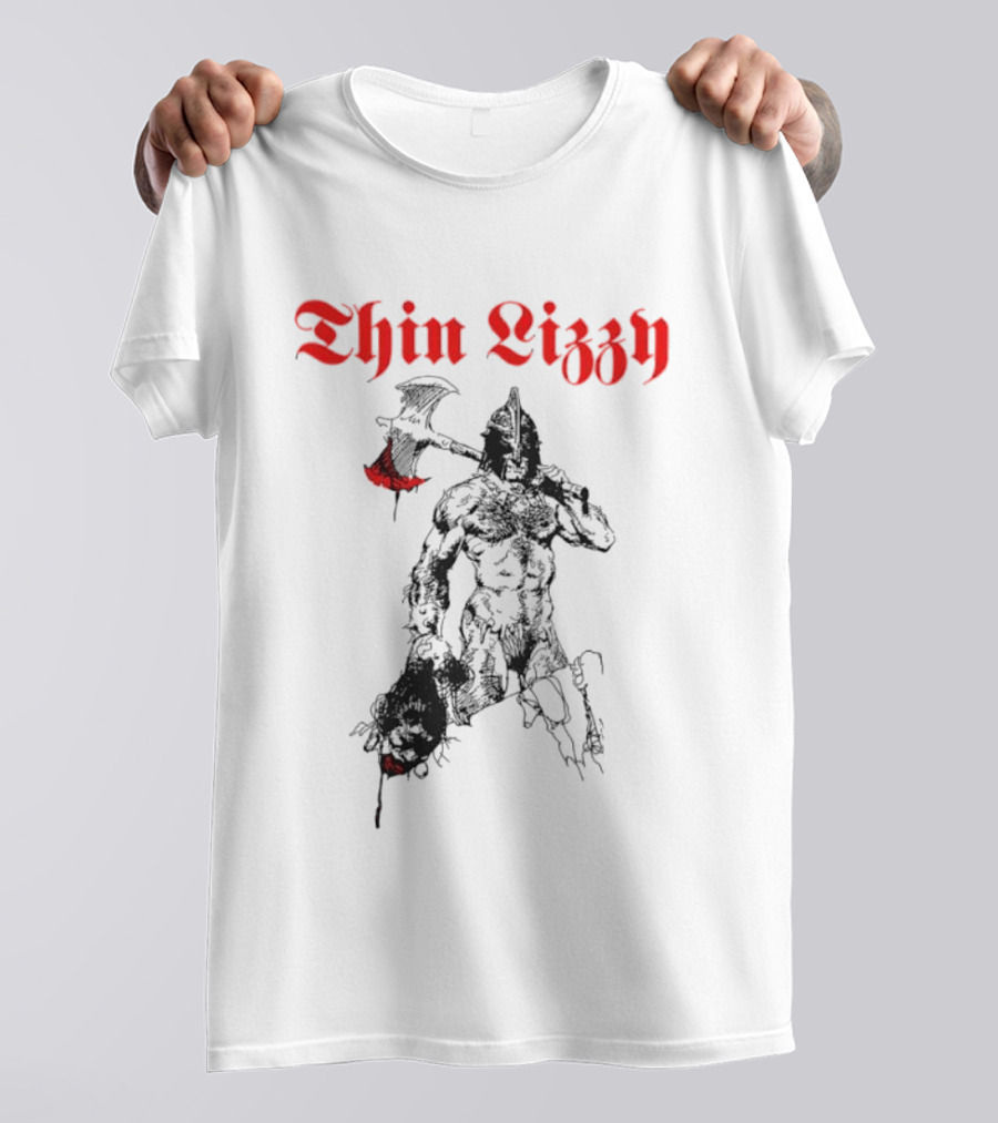 Thin Lizzy Blood Will Spill Warrior Axe T-Shirt