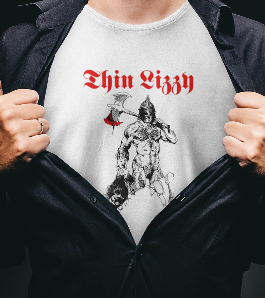 Thin Lizzy Blood Will Spill Warrior Axe T-Shirt