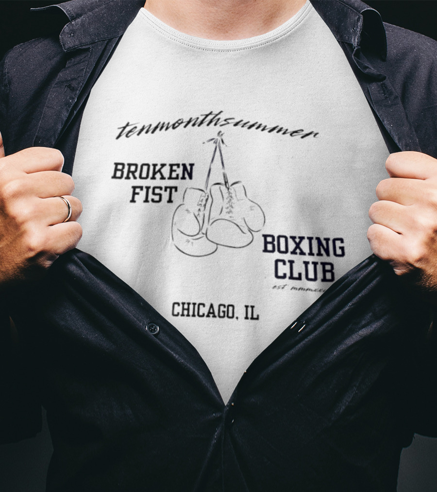 Tenmonthsummer Broken Fist Boxing Club Chicago IL Boxing Gloves T-Shirt