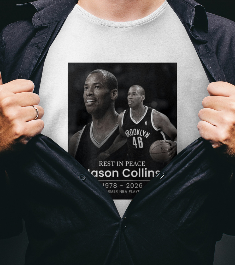 Rest In Peace Jason Collins 1978 2026 Brooklyn 46 Former NBA Player T-Shirt