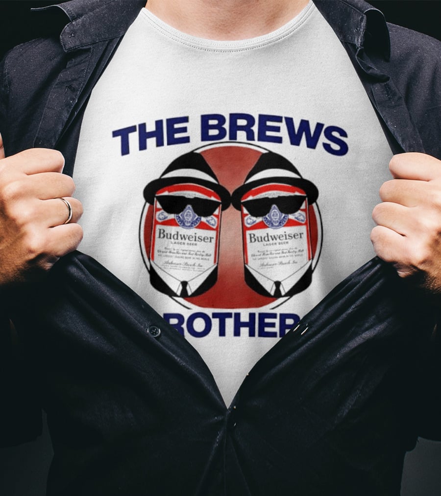 Budweiser The Brews Brothers Parody Iconic Red Label Duo T-Shirt