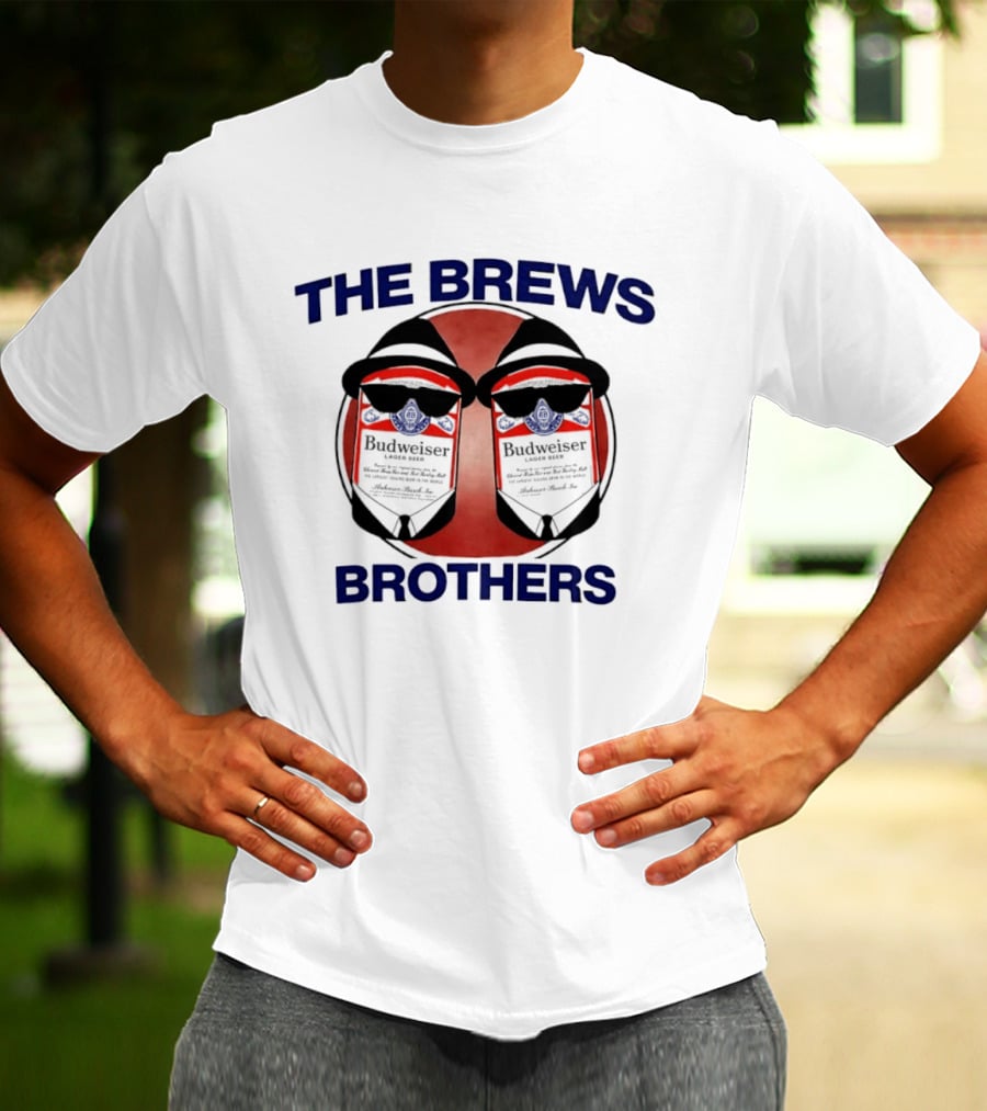 Budweiser The Brews Brothers Parody Iconic Red Label Duo T-Shirt