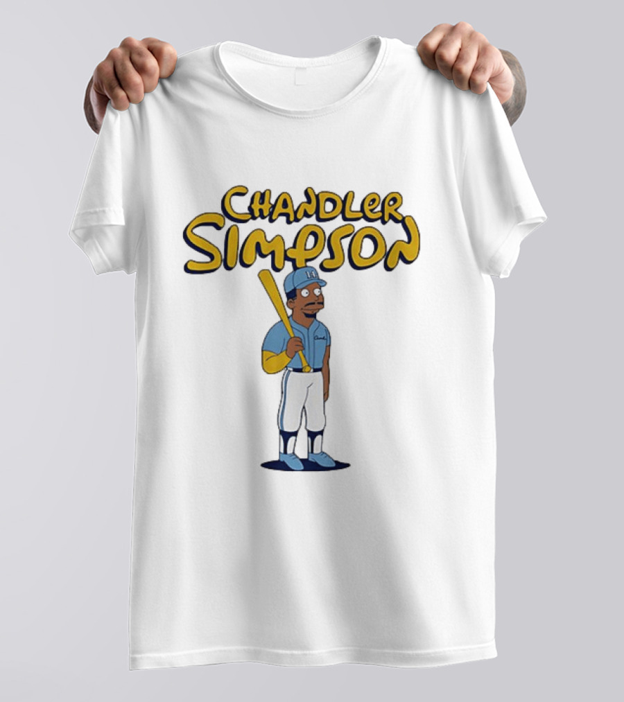 Chandler Simpson Tampa Bay Rays MLB Batting Cartoon T-Shirt