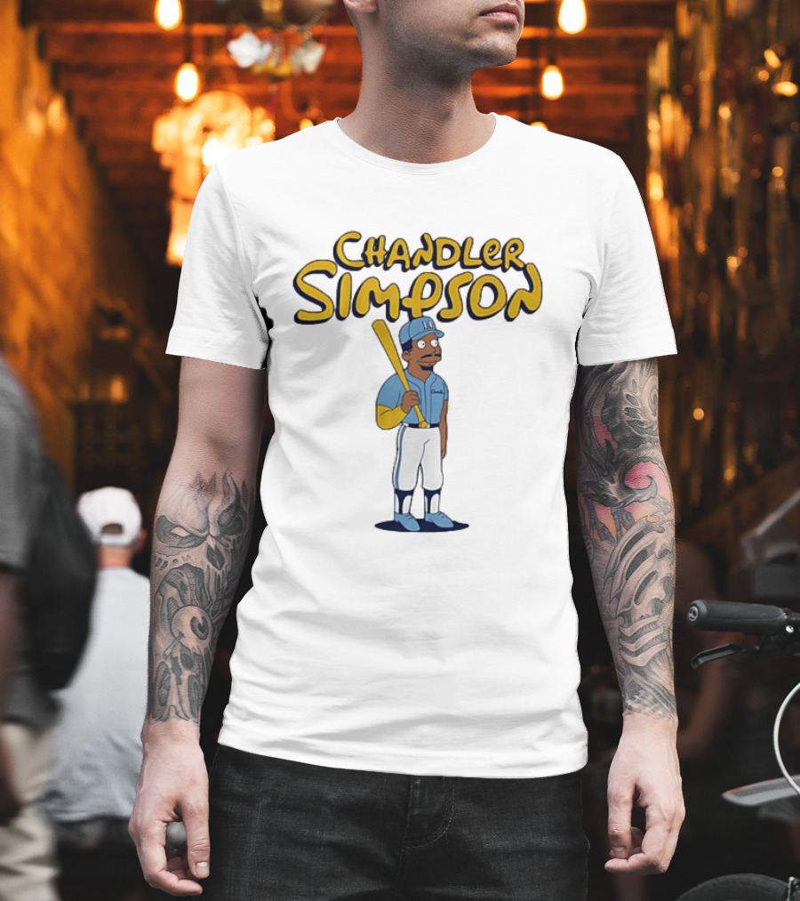 Chandler Simpson Tampa Bay Rays MLB Batting Cartoon T-Shirt
