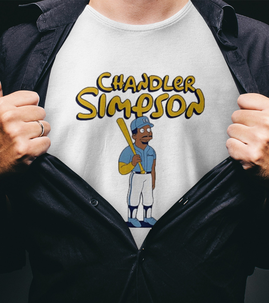 Chandler Simpson Tampa Bay Rays MLB Batting Cartoon T-Shirt