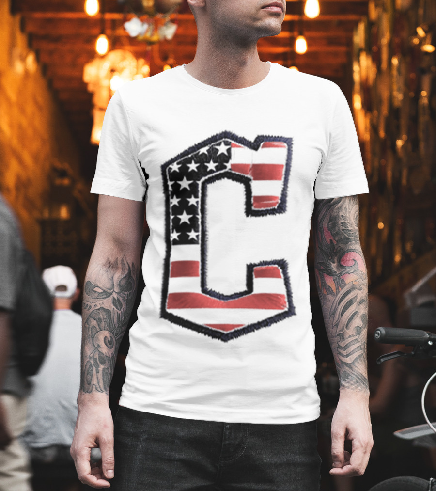 Cleveland Guardians American Flag Hat 2026 Patriotic Giveaway T-Shirt