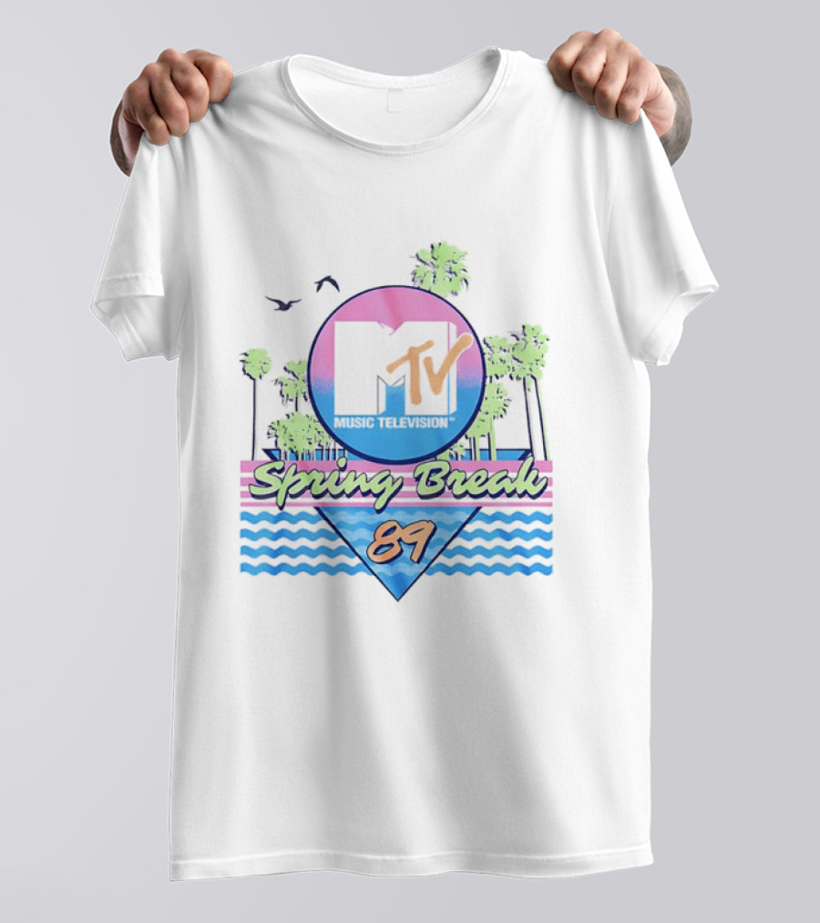 MTV Spring Break 89 Retro Vibe Palm Trees Vintage Aesthetic T-Shirt