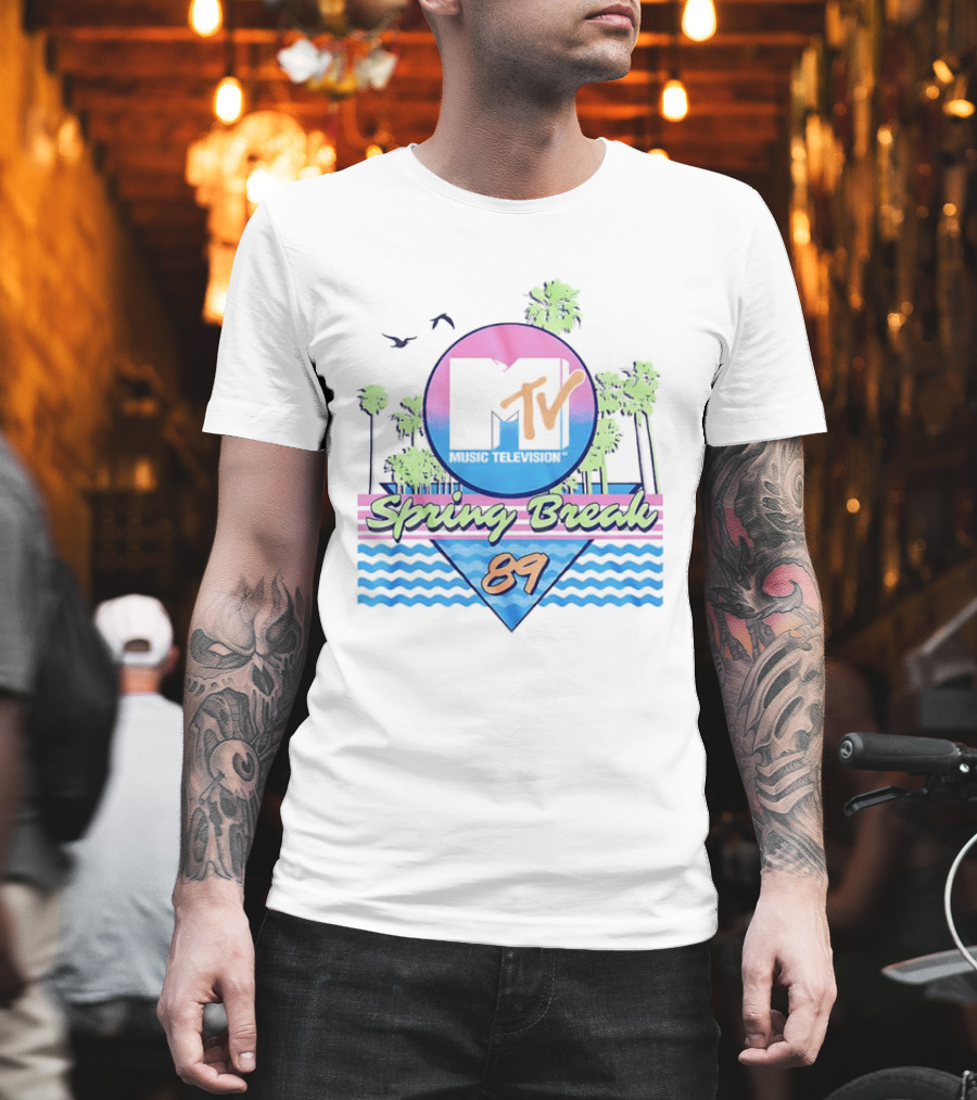 MTV Spring Break 89 Retro Vibe Palm Trees Vintage Aesthetic T-Shirt