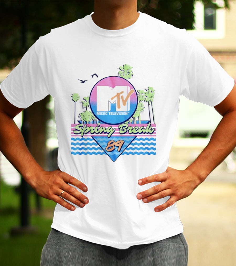 MTV Spring Break 89 Retro Vibe Palm Trees Vintage Aesthetic T-Shirt