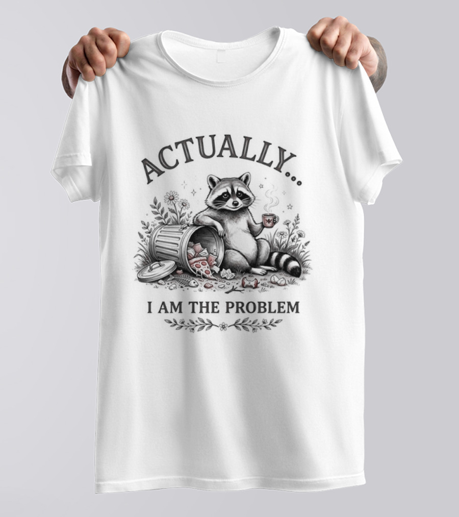Actually I Am The Problem Raccoon Trash T-Shirt