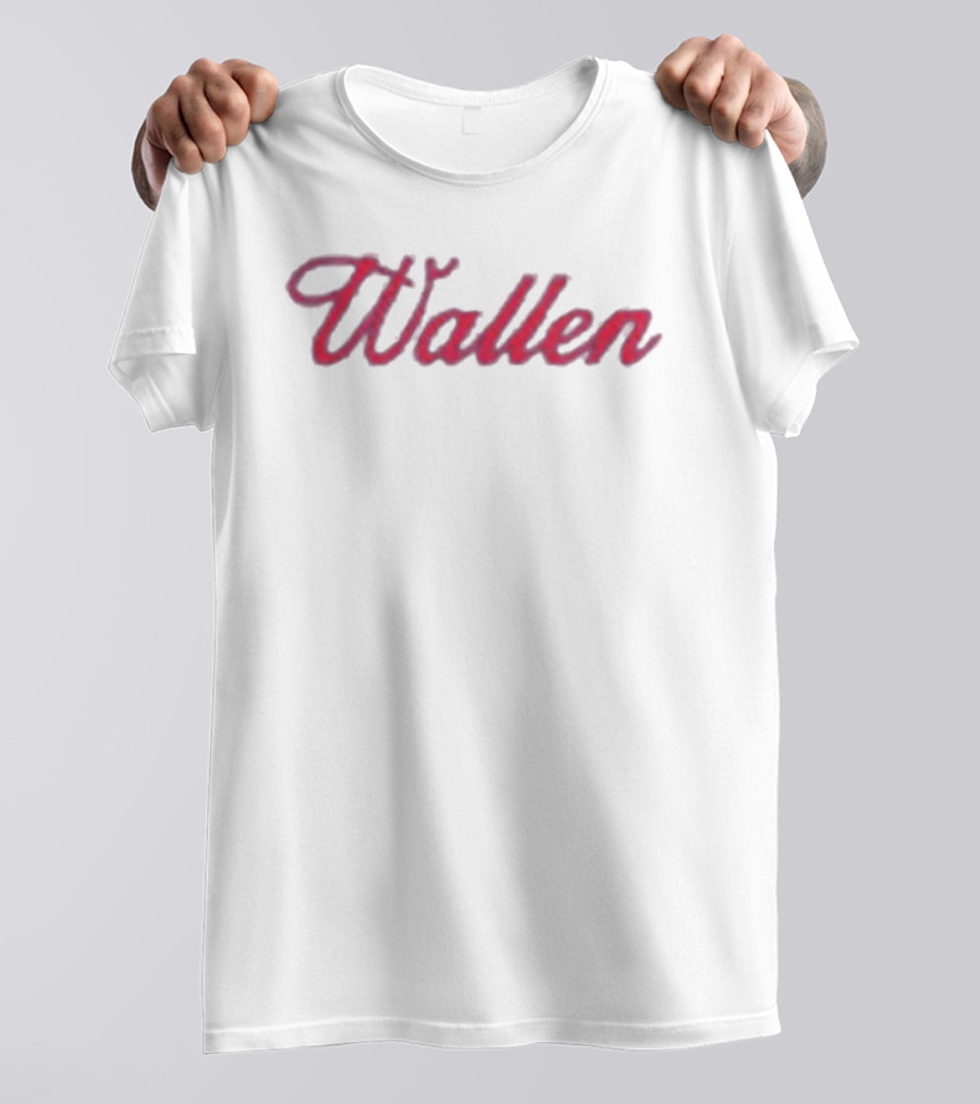 Morgan Wallen Home Of The Brave Worn Red Script T-Shirt