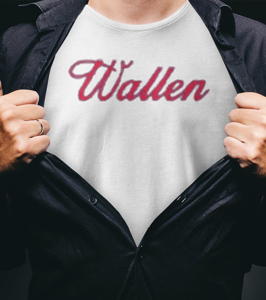 Morgan Wallen Home Of The Brave Worn Red Script T-Shirt