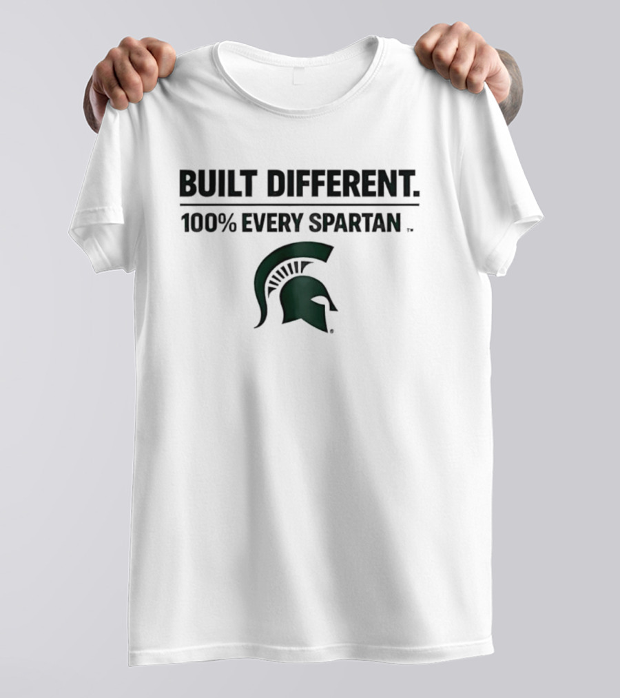 Built Different 100% Every Spartan Msu Helmet T-Shirt