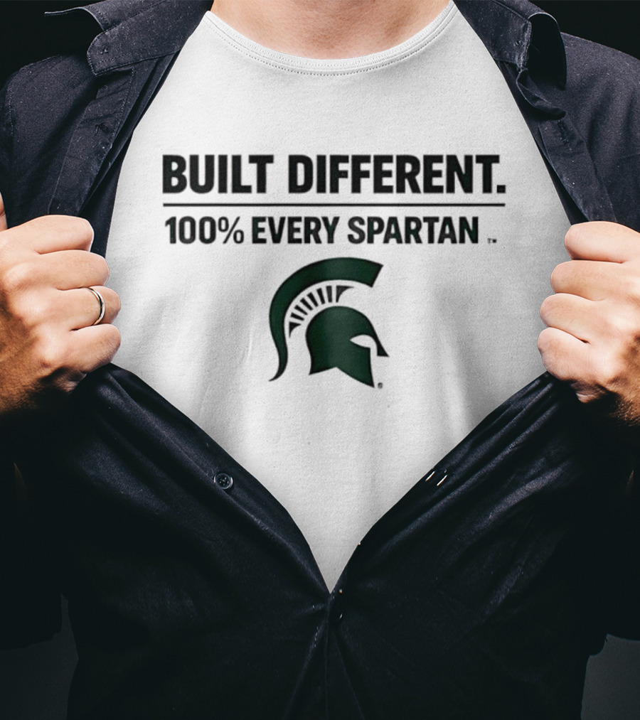 Built Different 100% Every Spartan Msu Helmet T-Shirt