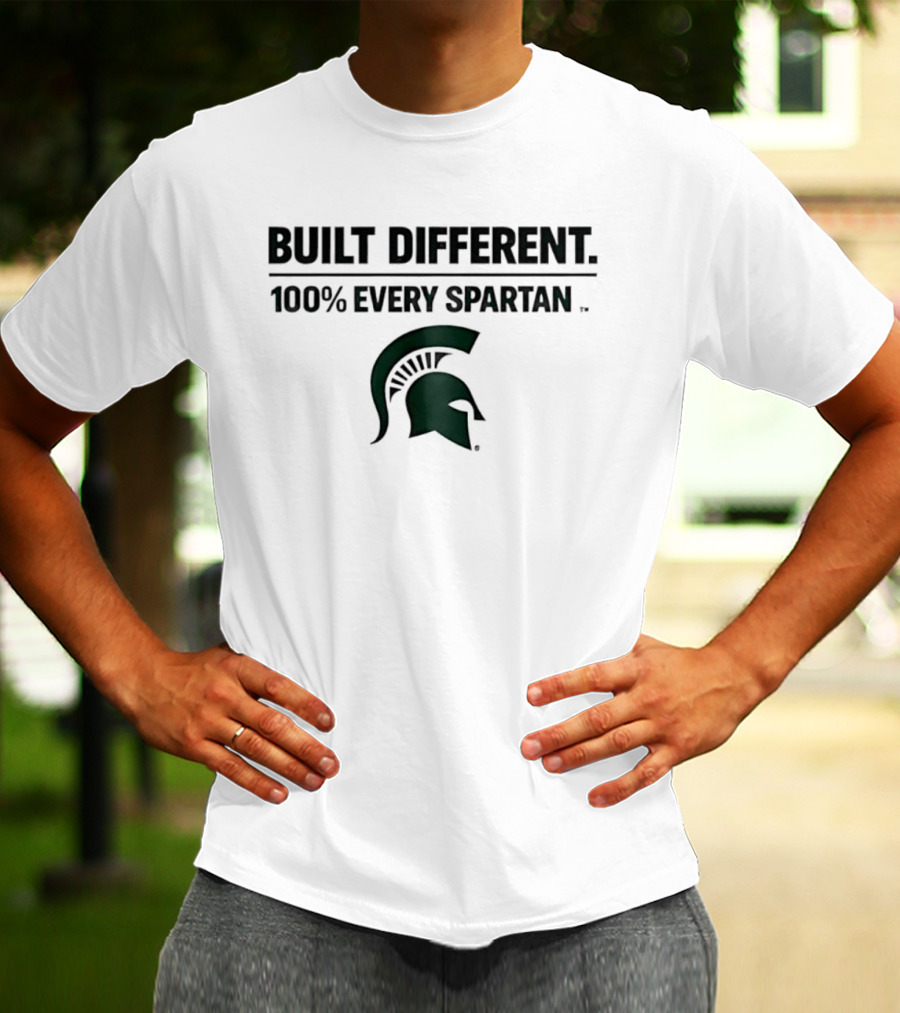 Built Different 100% Every Spartan Msu Helmet T-Shirt
