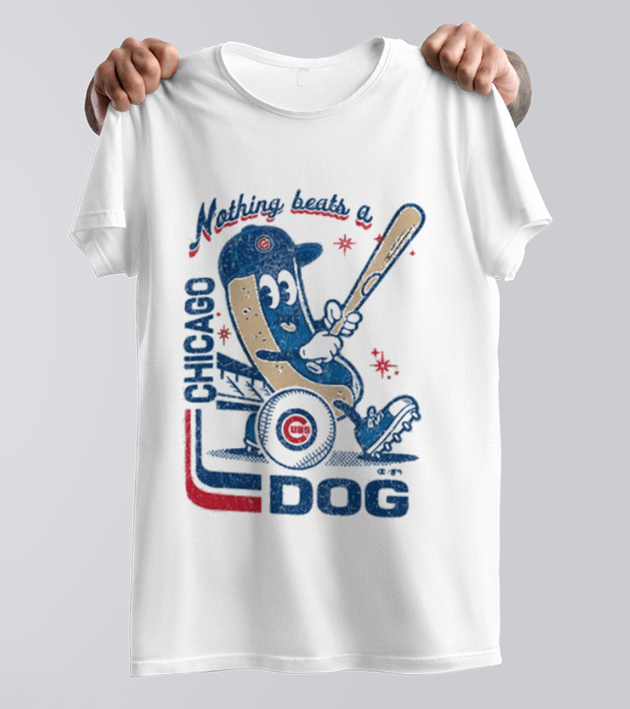 Chicago Cubs Hot Dog Nothing Beats A Chicago Dog T-Shirt