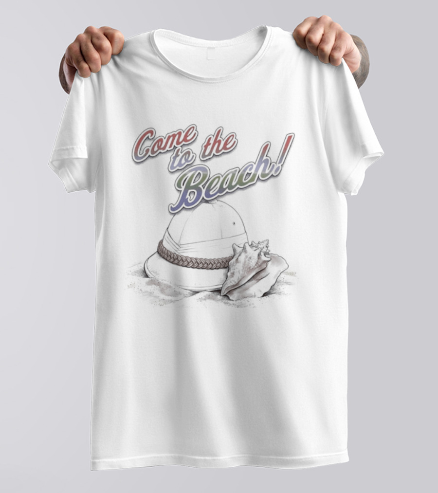 Come To The Beach Vacation Adventure Hat And Sandals T-Shirt