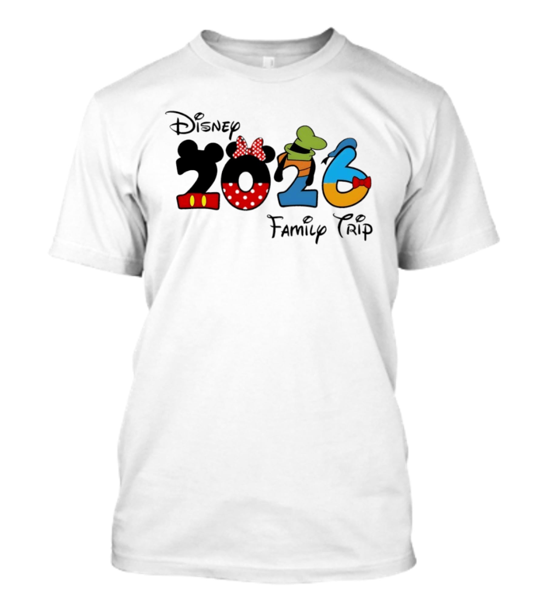 Disney 2026 Family Trip Mickey Minnie Goofy Donald T-Shirt