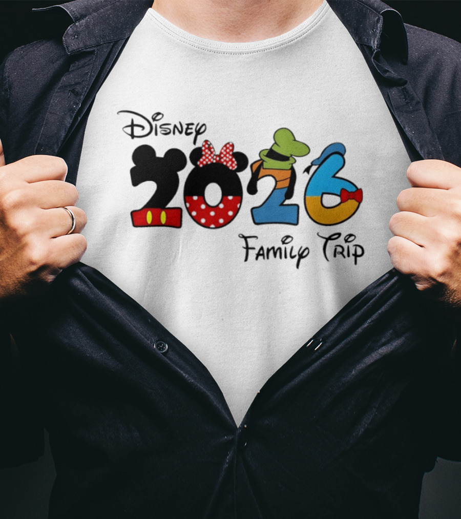 Disney 2026 Family Trip Mickey Minnie Goofy Donald T-Shirt