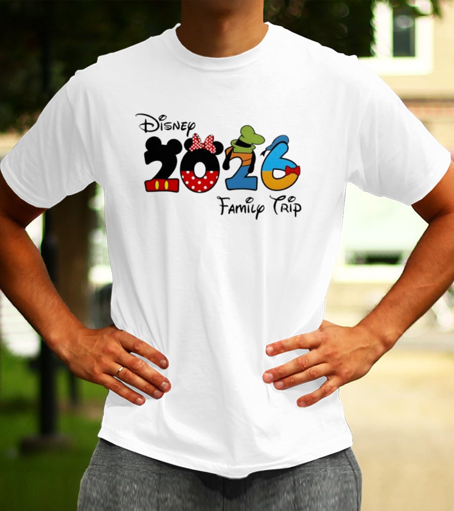 Disney 2026 Family Trip Mickey Minnie Goofy Donald T-Shirt