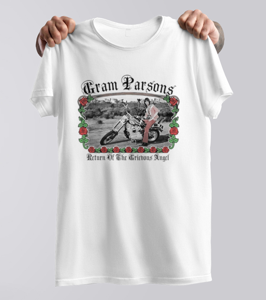 Gram Parsons Return Of The Grievous Angel Roses Motif T-Shirt