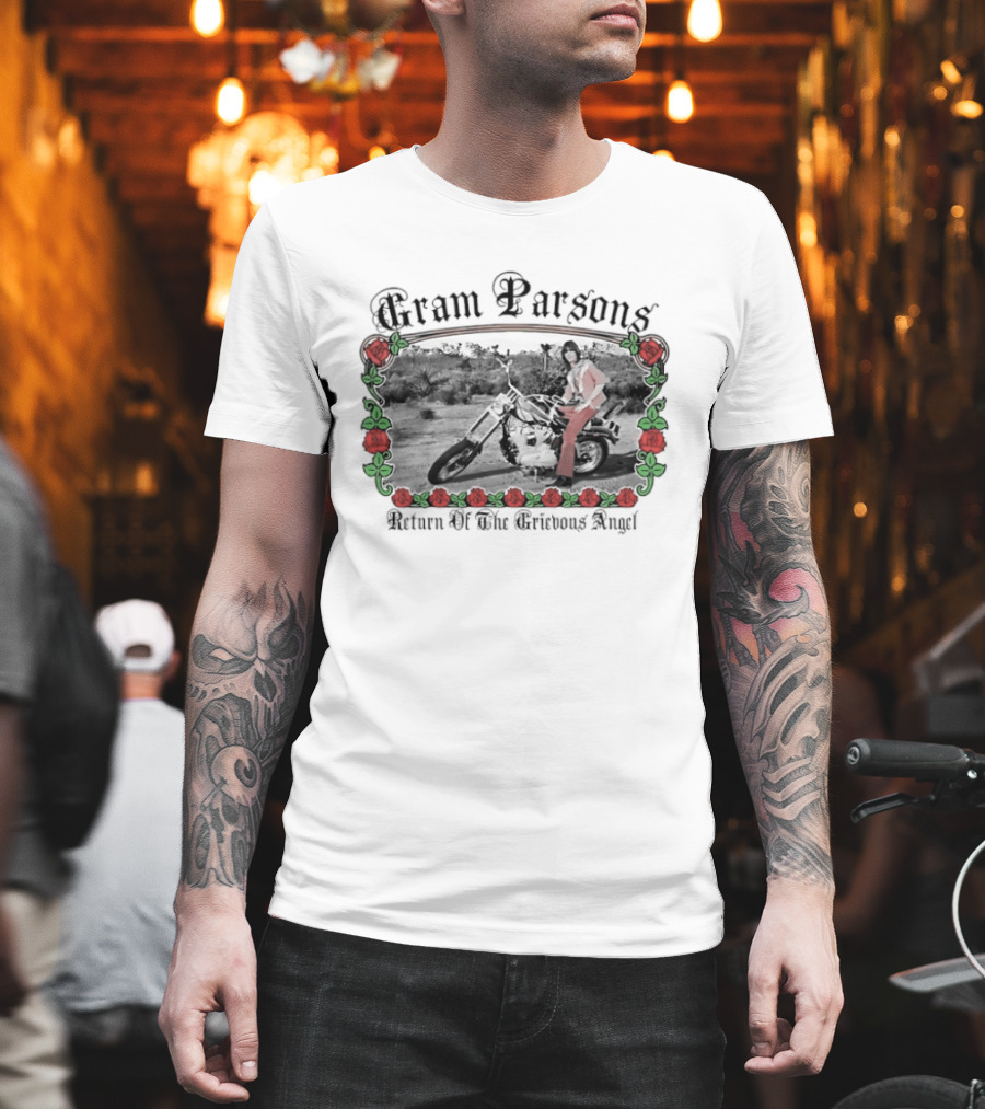 Gram Parsons Return Of The Grievous Angel Roses Motif T-Shirt