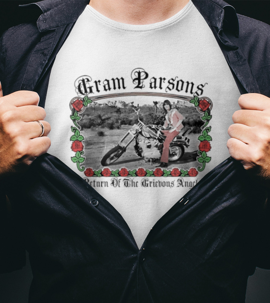 Gram Parsons Return Of The Grievous Angel Roses Motif T-Shirt