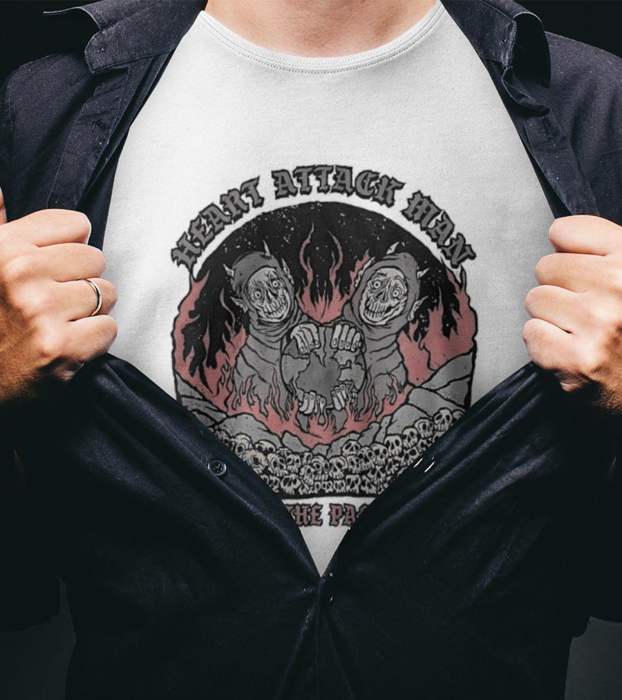 Heart Attack Man Joyride The Pale Horse Skulls Fire Red Flames T-Shirt